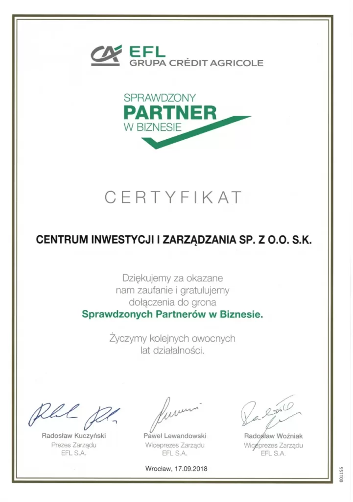 Przykładowe certyfikaty